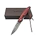 ALBATROSS HGDK004 Awesome EDC Damascus Pocket Folding Knife Lanyard, Rosewood Handle, Gifts/Collections