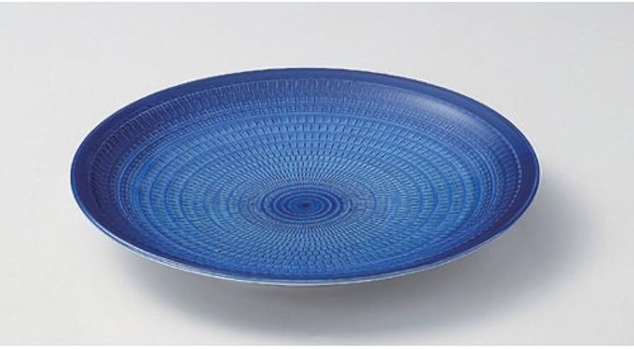 Amazon.co.jp: 有田焼大皿 呉須ﾄﾁﾘ円渕12号皿 [37 x 4.3cm] 有田焼 和