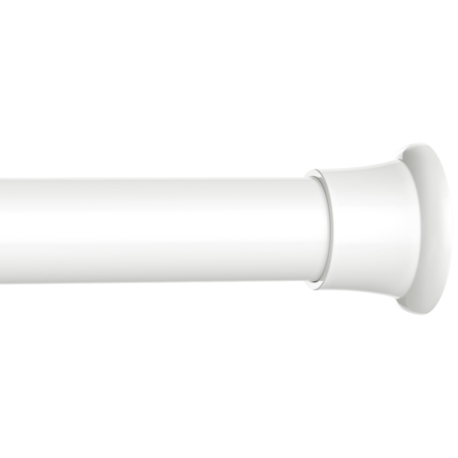 ZipGlo 1pack Tension Curtain Rod 30 to 62 Inch, White Spring Tension Curtain Rod Adjustable Expandable Curtain Rod No Drilling, Spring Loaded Curtain