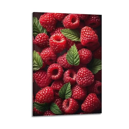 Poster mural de framboises rouges 40x60 cm art moderne