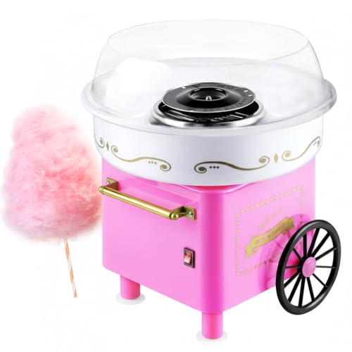 DL&3UP Cotton Candy MakerVintage Countertop Machine for Hard Candy & Flossing SugarEasy DIY Mini Cotton Candy Machine for Kids & Parties Pink