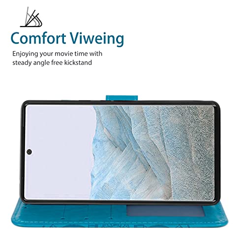 Bohefo Case for Pixel 6 Pro, for Google 6 Pro G8VOU Wallet Case, Embossed Mandala Leather Flip Credit Card Holder Stand Phone Cover Cases for Google Pixel 6 Pro 5G Blue by Bohefo - Used condition - Image 3