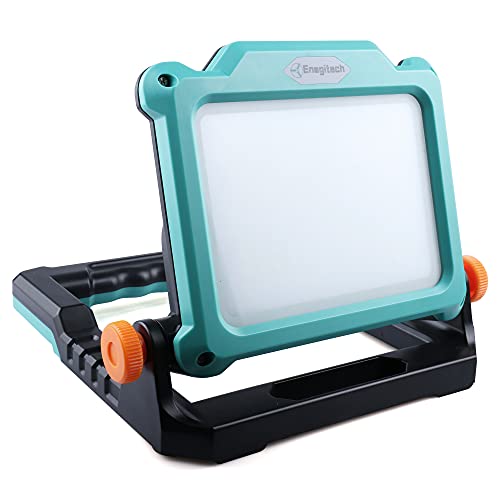 Enegitech Cordless LED Work Light 20W 3 Modes Rechargeable Work Light Portable Foldable LED Light for Car Camping Hiking Workshop Emergency Compatible with Makita 18V/Dewalt 20V Battery(Bare Tool)