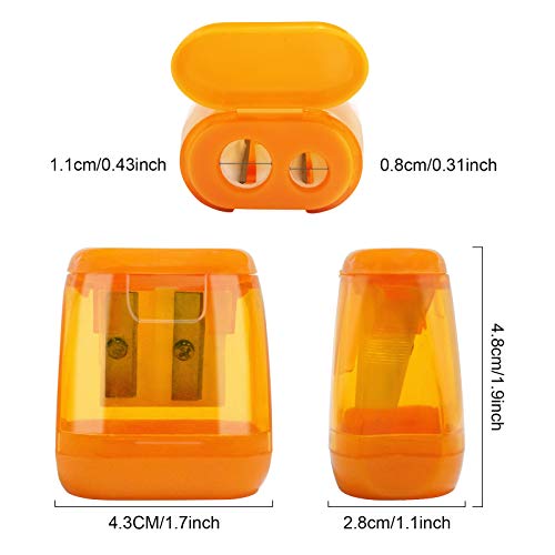 Cosywell Pencil Sharpener Manual Double Holes Colored Handheld Pencil Sharpeners With Lid Portable For School Home Class Office 4 Pcs 4 Colors #TOP1