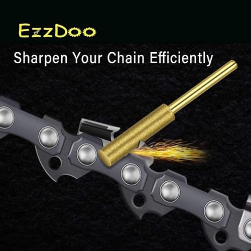 EzzDoo Titanium Coated Chainsaw Sharpener Bits, High Hardness Sharpening Wheels for Electric Chain Saw Sharpeners & Rotary Tools, Includes Copper Collet. 8 Pcs (5/32", 4.0mm) - 4