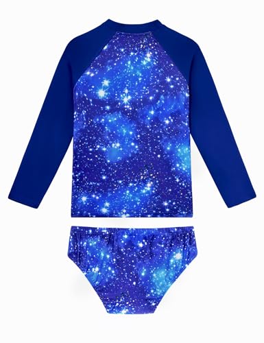 Image of Girls Swimsuit Long Sleeve Rush Guard Bathing Suit Swimwear with Bikini Bottom Sun Protection