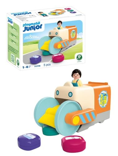 PLAYMOBIL | JUNIOR | Spaßiges Müllsammelfahrzeug | Spielzeug ab 1 Jahr | Geschenk für Kleinkinder | Fördert Bewusstsein gegen Umweltverschmutzung | Nachhaltiges Spielzeug | 71774