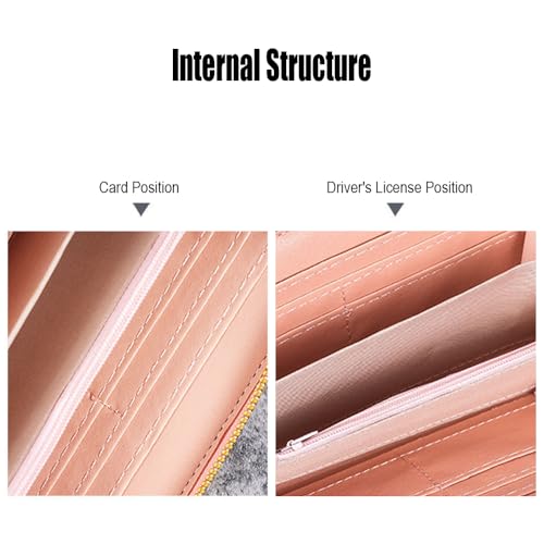 Long Clutch Women's Wallet with Sculpted Zipper Multifunctional Coin Purse - Black3