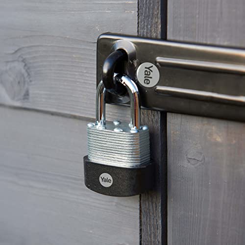 Image of YALE Y125B /40 /122 /3-3 Pack of Laminated Steel Padlocks (40mm) - Outdoor Hardened Steel Shackle Locks for Shed, Gate, Chain - Keyed Alike - HIGH Security - Multipack
