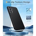 FNTCASE for Galaxy A17/A16 5G Phone Case - Samsung A17 Military Grade Drop Protection, 14ft Drop Tested, Screen Protector Included, Anti-Slip Matte Textured, TPU+PC Dual Layer Shockproof Cover (Black) - Image 3