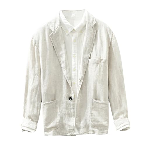 Veste d'été ample en lin respirant et léger pour homme