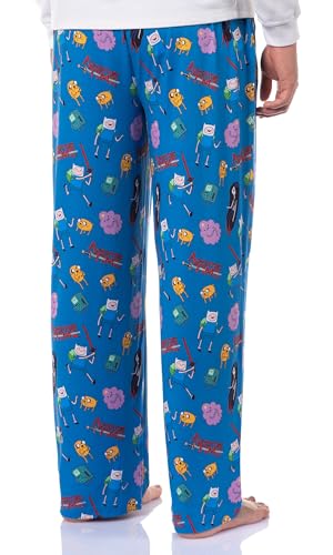 Adventure Time Men's Finn Jake Beemo Sleep Tossed Print Pajama Pants For Adults4