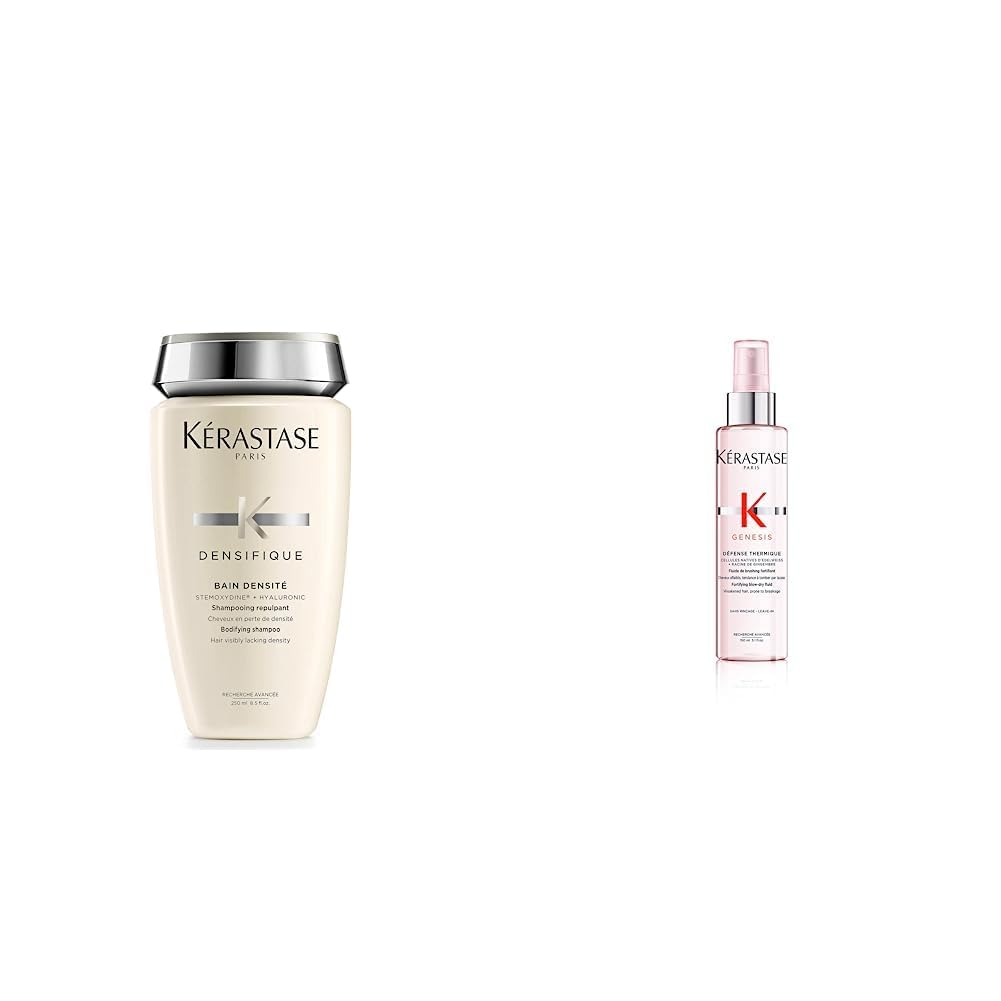 Kérastase Densifique Bain Densite 250ml & Kérastase | Hitzeschutzspray für geschwächtes Haar, Schützend gegen Haarbruch und Hitzeschäden, Défense Thermique, Genesis, 150 ml