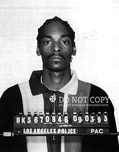 Mug Snoop Dogg Shot 20,3 x 25,4 cm – Superbe photographie de 1993 California Mugshot – Icône Rap et Hip Hop – Photo rare – Affiche d'art