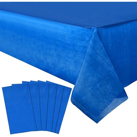 6 Pack Royal Blue Plastic Tablecloths Cover