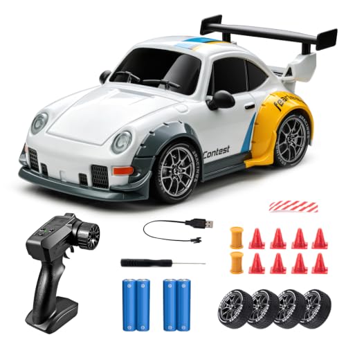 Image of RC Drift Car, White 1 /24 Remote Control Drift Car for Adults Kids