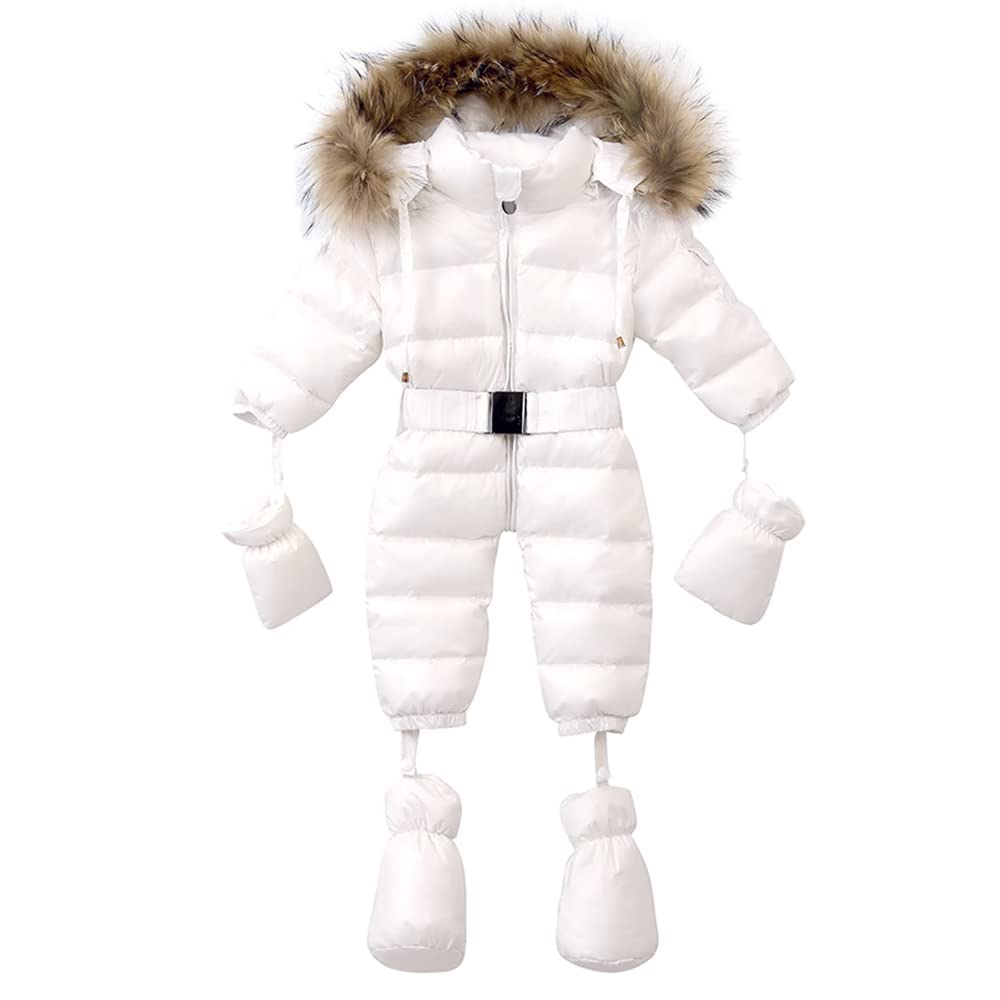 Waterproof Down Filled Snowsuit For Unisex Baby, With Gloves&Shoes&Pompom Hat