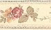 Produktbild Dundee Deco BD6185 Tapeten Bordüre, vorgeklebt, Blumenmuster, Beige, Grau, Rote Rosen, Blumen auf Weinrebe, Wandbordüre, Tapetenbordüre Retro-Design, 4,57 m x 13 cm