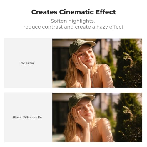 Image of K&F Concept 67mm Clip-on Black Diffusion 1 /4 Phone Camera Lens Filter Kit, Mist Cinematic Effect Filter Compatible with iPhone 16 15 14 13 12 11, for Video /Vlog /Portrait Photography