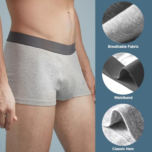 BATTEWA Incontinence Underwear for Men Washable, Leak Proof Underwear for Men Reusable Mens Incontinence Underwear Bladder Leak Briefs Absorbency 50ml,3Pack(X-Large, 3Color)