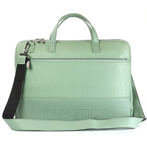 Image of Nautica Padded Laptop Sleeve Stylish Leatherette Bag | Waterproof Protective Cover with Handle & Detachable Sling Strap | Compact and Comfortable for Travelling | Suitable up to 15.6 Inch Laptop