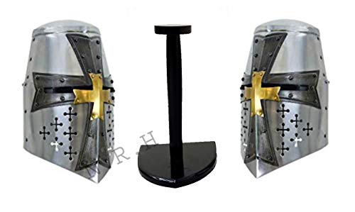 Casque médiéval Crusader à exposer : transformez votre salon avec ce Grand Heaume