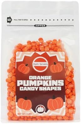 Mystic Sprinkles Halloween Candy Shape Sprinkles (Orange Pumpkins, 1 Pound Bag)