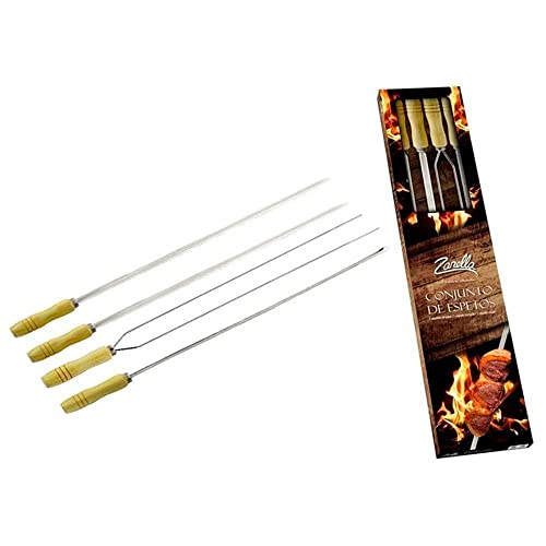 Conjunto de Espetos 4 Peças em Aço Inox - Zanella