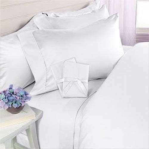 Elegance Linen Wrinkle-Free- 1200 Thread Count Egyptian Quality 3pc Duvet Cover Set, Solid, Full/Queen, White