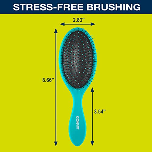 Conair Gently Detangle Hair Brush, Dry And Wet Hairbrush With Flexible Bristles, Color May Vary, 3 Count #TOP3