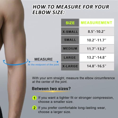 Image of Copper Elbow Brace Compression Sleeves for Pain Relief Men Women, Arm Support Forearm Pads Braces for Tendonitis,Tennis, Golfers, Arthritis, Weight lifting (Medium, Gray)