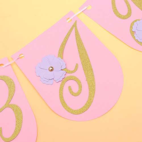 LUOEM Faixa de unicórnio Happy Birthday com tema de unicórnio arco-íris decorações de festa para cri