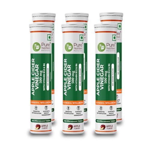 Image of Pure Nutrition ACV 90 Effervescent Tabs (15 x 6) for Weight Management & Gut Health | Apple Cider Vinegar with Mother, Vitamin B12 & Garcinia Cambogia To enhance metabolic function & Easy Digestion
