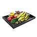 SILILUN Serving Tray Black Large Food Tray Breakfast Tray Wood Butler Tray with Handle 17.77 x 13.72 x 1.78