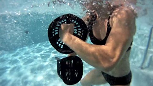 AquaLogix Medium Resistance All-Purpose Aquatic Bell Set - Smoke - Upper Body Pool Exercise Dumbbells - Includes Link to Demonstration Video and Workout (Bells Pair MRPCBELL)