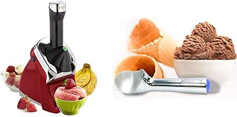 Yonanas 988RD - Máquina de postres congelados de lujo con cuchara de helado Zeroll 1012 original con mango conductor de calor relleno de líquido