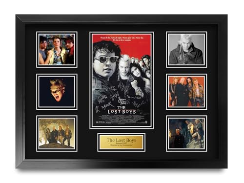 HWC Trading Lost Boys Gifts Printed Signed Autograph Presentation Display Montage for Movie Memorabilia Fans - A2 Framed
