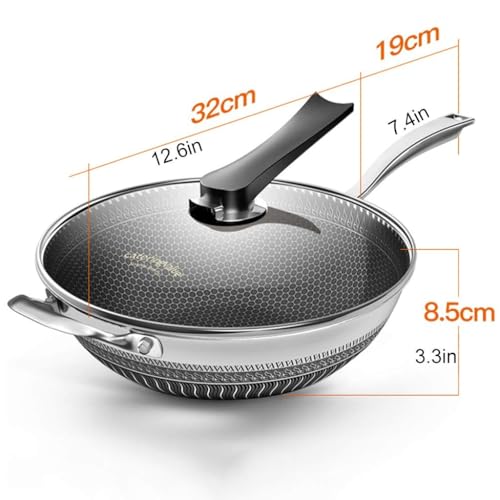 Wok de acero inoxidable 12 pulgadas con tapa miniatura 7