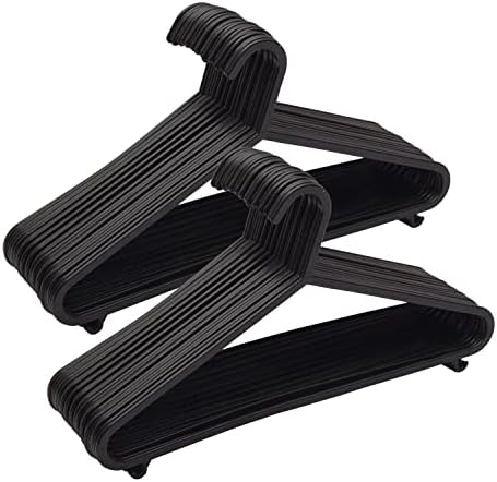 KAPCO Adult Coat Hangers, Strong Plastic and Durable for Clothes Rail and Closets, Space Saving Hanger for Coats Suits with Trouser Bar, Hooks and Lips (25, White)