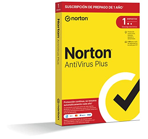 Norton Antivirus Plus 2024 - Antivirus software para 1 Dispositivo y 1 año de suscripción con …