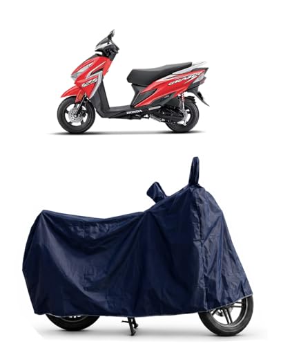 Image of Shield Heavy Duty Scooty Cover for Honda Grazia | All-Season, Tear-Proof Fabric | with Side Mirror Pocket & Buckle Belt | Honda Grazia Scooty Cover (Blue)
