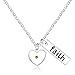 Uloveido The Amulet of Faith Mustard Seed Love Heart Pendant Necklace,Stainless Steel Charms Necklace for Women Y559 (Heart)