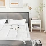 Hoopleep Weißer Matratzenschoner 140x200 cm, Ultraweicher Atmungsaktiver Matratzenbezug mit 3-Lagen-Design, Pflegeleichte Schutzauflage für Bett und Doppelbett