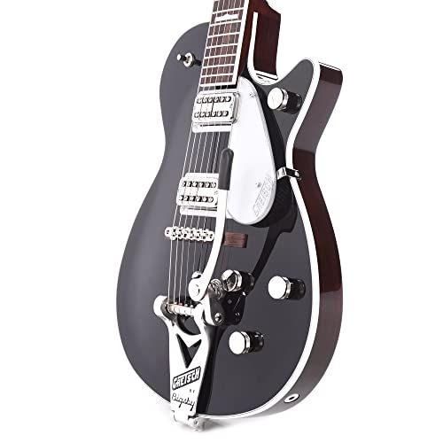 Gretsch G6128T-89 Vintage Select ’89 Duo Jet Bigsby Black – Guitare Électrique Personnalisée - Les Beatles, Paul McCartney, John Lennon, RIngo Starr, George Harrison Gretsch G6128T-89 Vintage Select '89 Duo Jet Bigsby Black - Guitare Électrique Personnalisée – Image 3