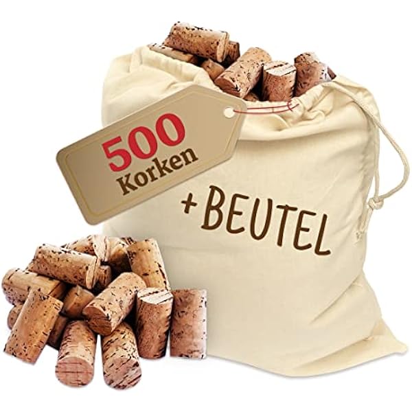 500 Korki – korki do majsterkowania – korki do wina – korki do butelek do dekoracji, upiększania i majsterkowania – naturalny korek do butelek jako dzieci, dorosłych i majsterkowiczów 24 mm x 45 mm