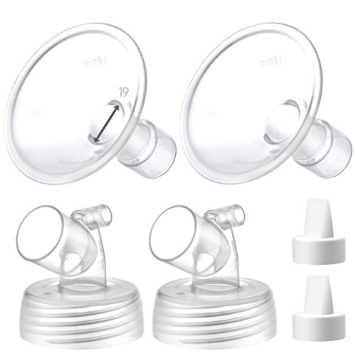 Maymom MyFit Flange Set 19mm Shield Widemouth Connector 3rd Gen Duckbill Valve Work w/Spectra S2 Spectra S1 Not Original Spectra S2 Accessories Not OEM Spectra Pump Parts Spectra Flange Spectra Valve