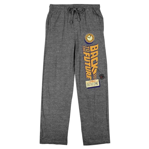 Back to The Future Title Art Men's Heather Gray Sleep Pajama Pants