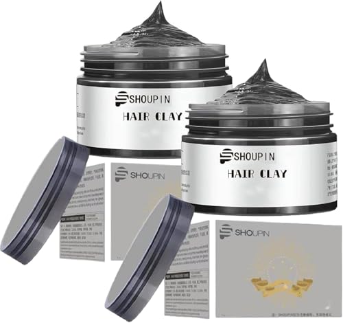 【髪染め】ふんわりヘアカラークリーム、SHOUPIN Color Hair メンズ レディース 男性用毛染め 簡単カラーリング/髪を傷めない/いい香り/オシャレな発色 発色しやすい お手入れ簡単(2個) (ブラック)