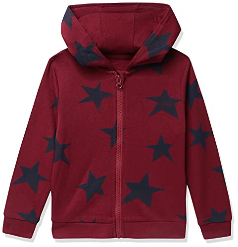 Image of Mothercare Boys Full Sleeves Hooded Sweatshirt Star Print - Burgundy