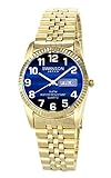 Swanson Men's Gold Day-Date Watch Blue Dial with Large White Numbers